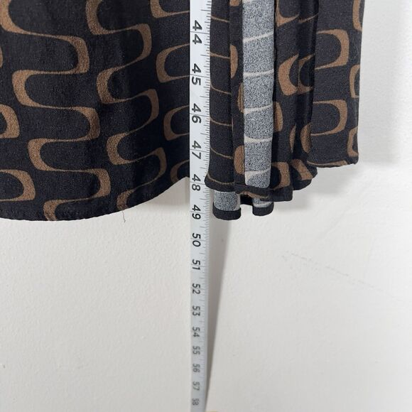 Reformation Sigmund Side Slit Midi Dress Sz 8 Black Linguini Print Square Neck - Picture 12 of 12